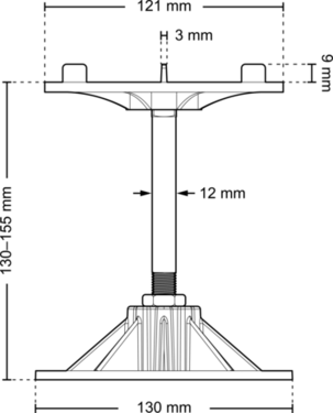 Dimensions alu 130 155 l3 front