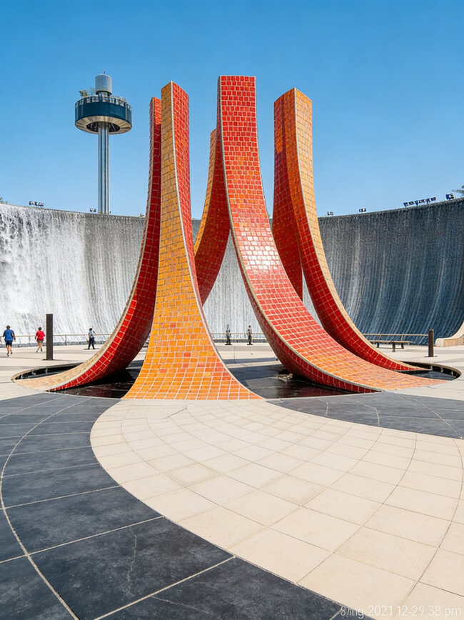 Tecnología de plots soporte de terraza en el corazón de la instalación de agua EXPO 2020 Dubái