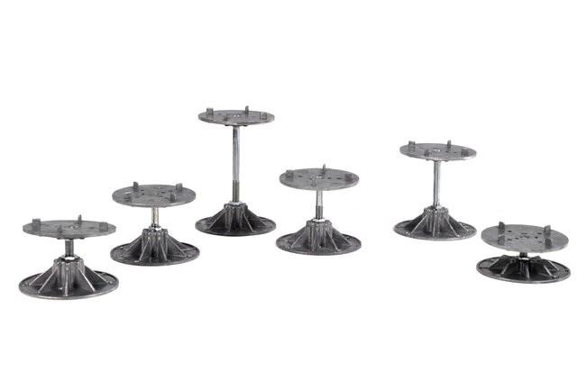 Metal adjustable terrace pedestals for pavers in various heights