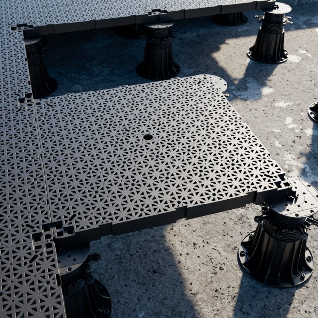 Soportes de Terraza con rejilla de subestructura