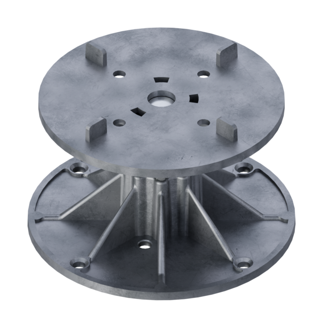 Aluminium adjustable pedestal for terrace pavers and joists