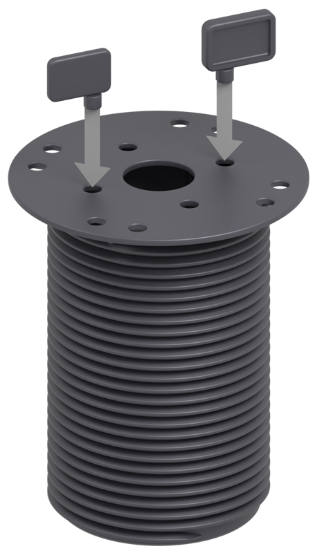 Montaje de separadores para tornillos en soportes estándar de 3 y 5 mm