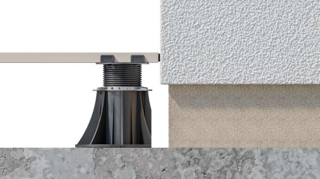 Soporte de Terraza Solver junto a la pared con accesorio KD